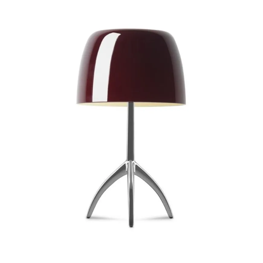 Lumiere Piccola H35 aluminium, wiśnia - Foscarini - lampa biurkowa