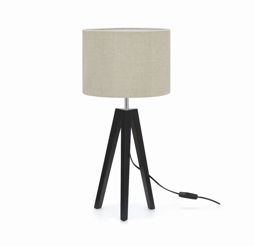 Lunden czarny, lniany - Markslöjd - lampa stołowa