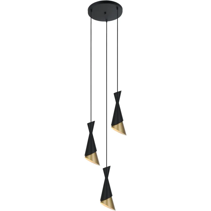 Malia Black-Gold III - Italux - lampa wisząca