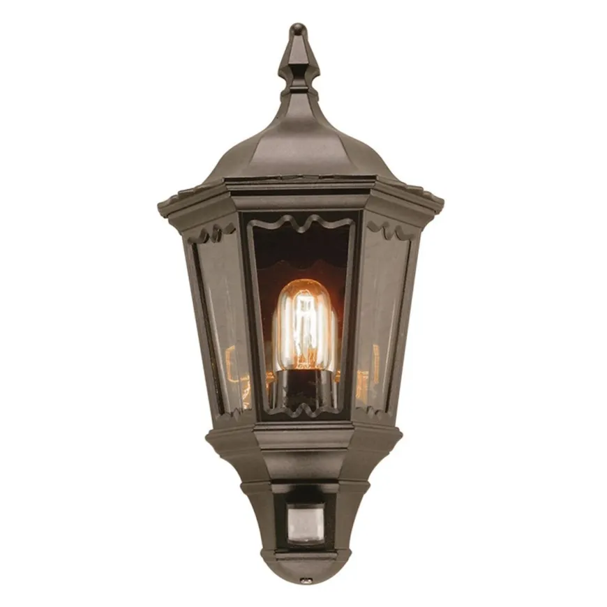 Medstead Half Black - Elstead Lighting - kinkiet ogrodowy z czujnikiem