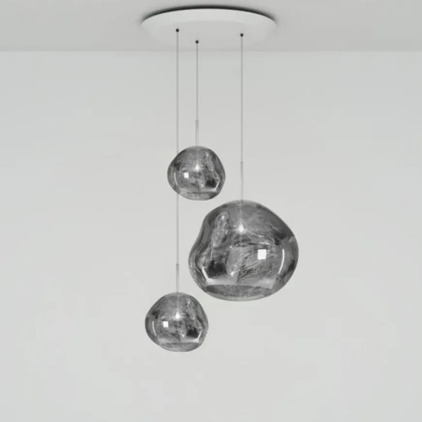 Melt Trio Round chrom - Tom Dixon - lampa wisząca