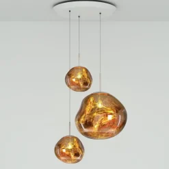 Melt Trio Round złoty - Tom Dixon - lampa wisząca