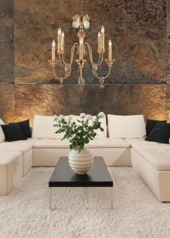 Mignon Gold-Silver - Cream - Elstead Lighting - lampa wisząca klasyczna
