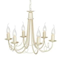Minster Ivory Gold - Elstead Lighting - lampa wisząca 6-ramienna