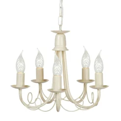 Minster Ivory Gold - Elstead Lighting - lampa wisząca 5-ramienna