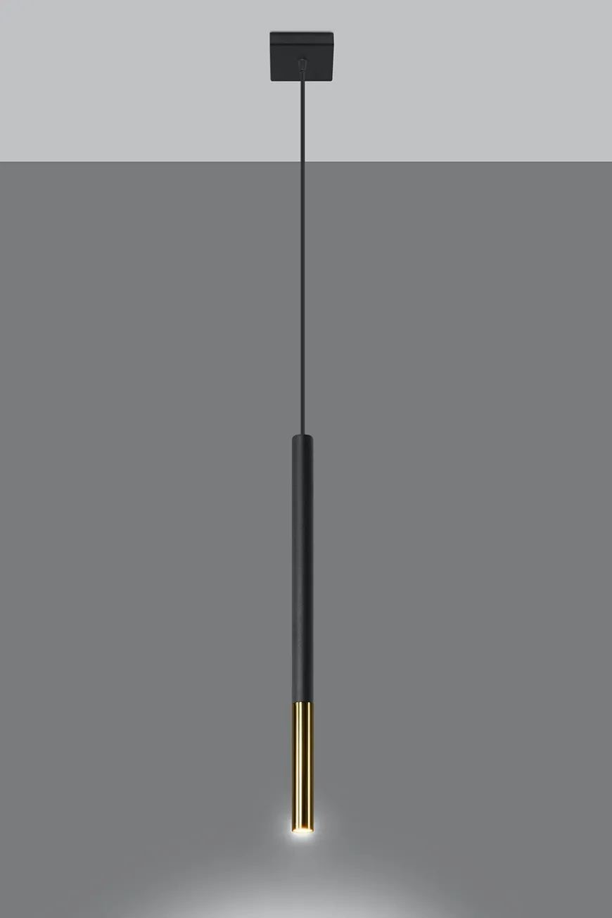 Mozaica 1 Czarny/Złoto - SOLLUX LIGHTING - lampa wisząca