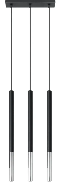 Mozaica 3L Czarny/Chrom - SOLLUX LIGHTING - lampa wisząca