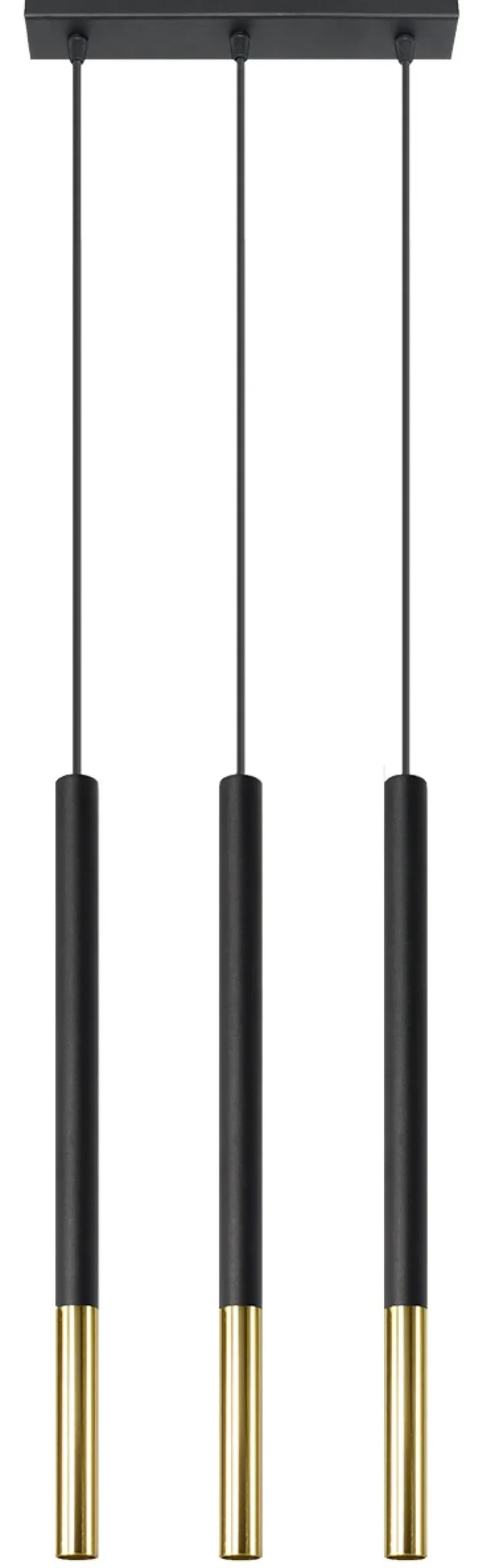 Mozaica 3L Czarny/Złoto - SOLLUX LIGHTING - lampa wisząca
