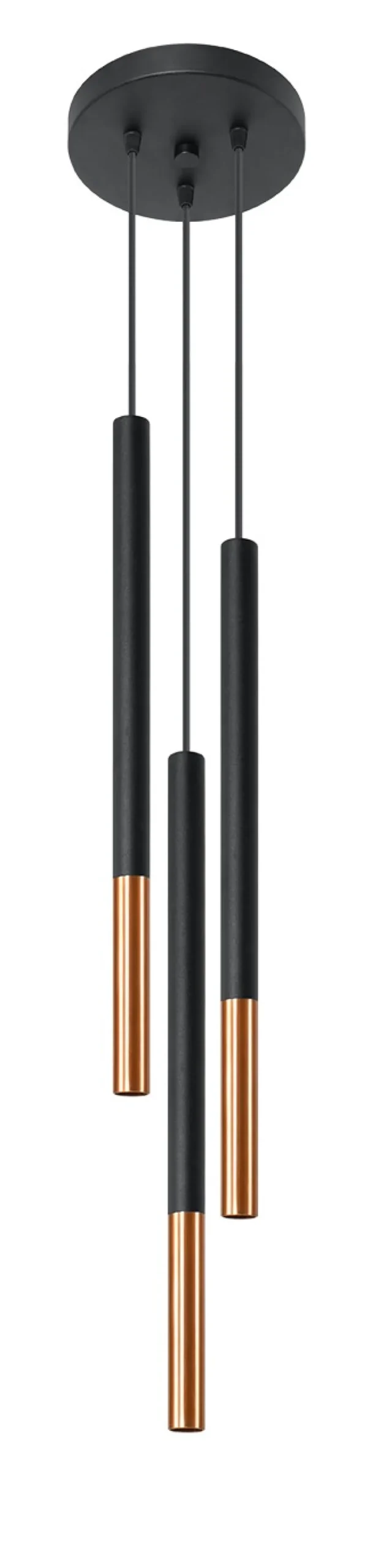Mozaica 3P Czarny/Miedź - SOLLUX LIGHTING - lampa wisząca