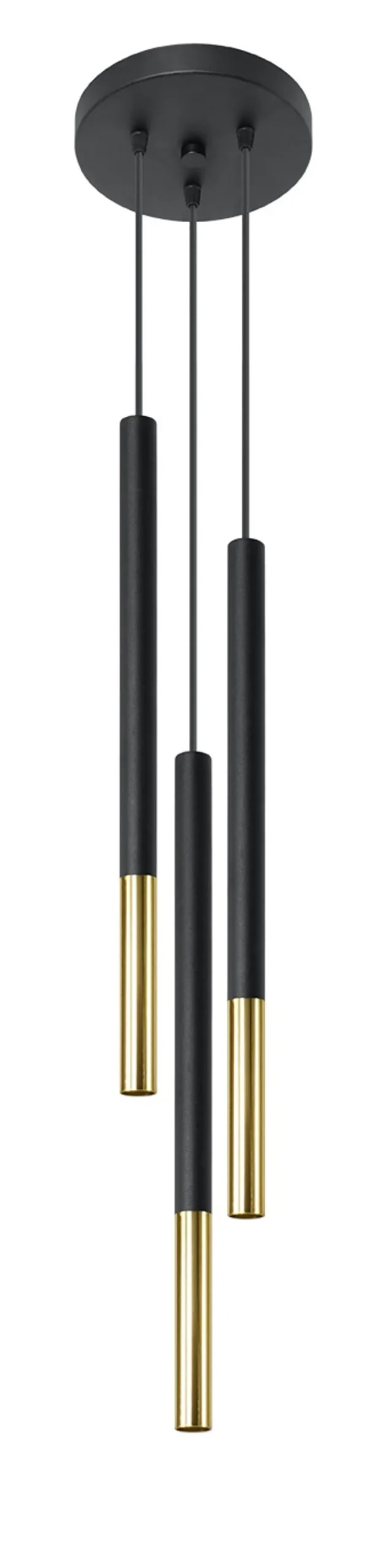 Mozaica 3P Czarny/Złoto - SOLLUX LIGHTING - lampa wisząca