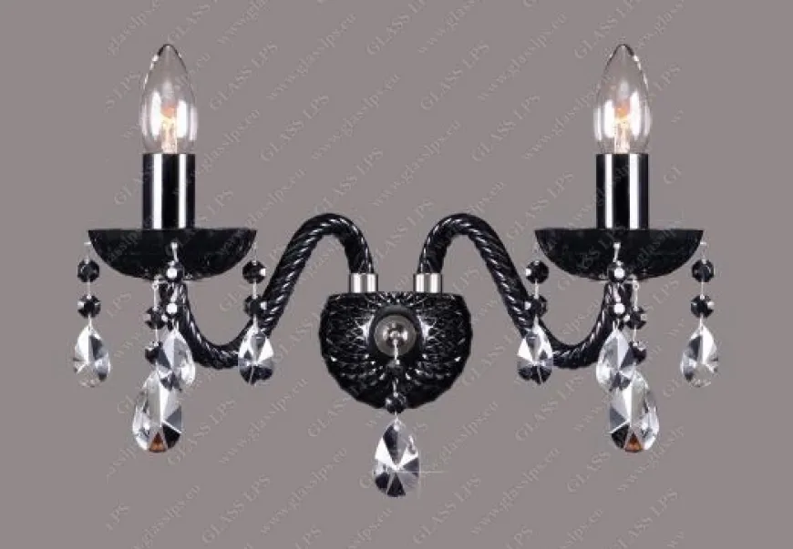 N21 808/02/1-A, 6 black; F black, Ni - Glass LPS - kinkiet kryształowy