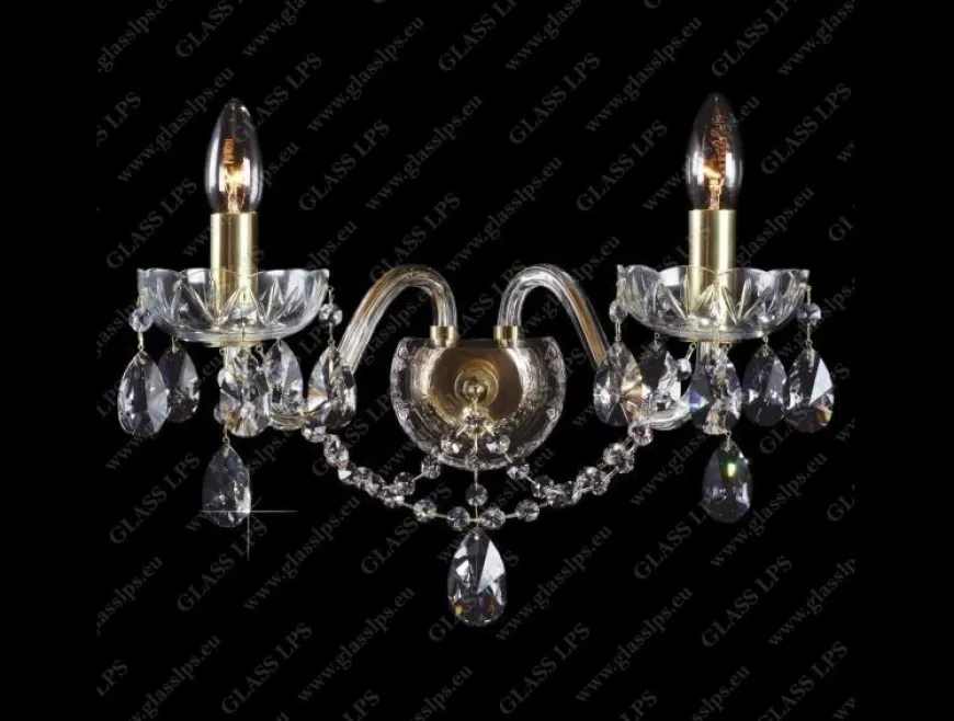 N21 801/02/1-A; GOLD - Glass LPS - kinkiet kryształowy