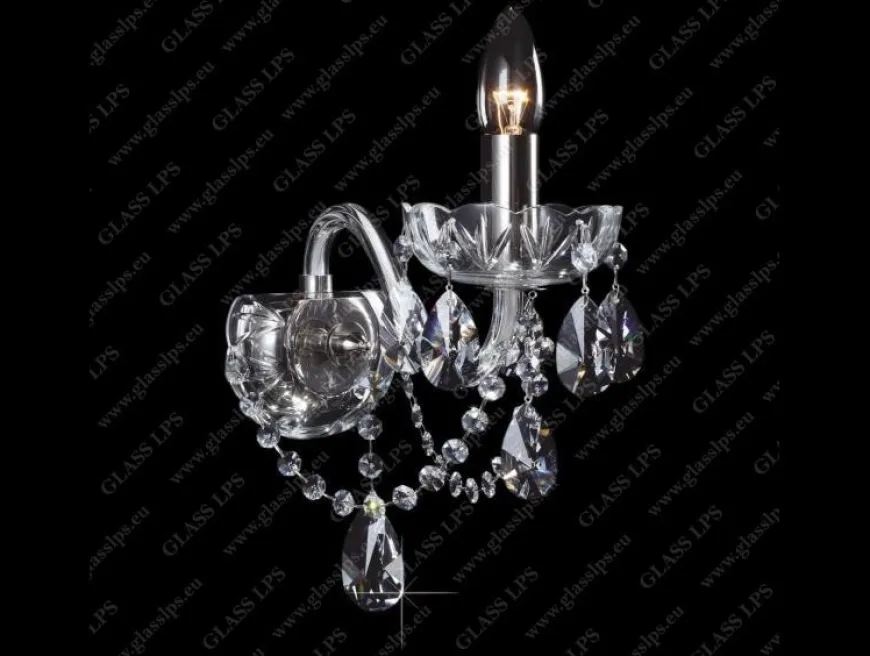 N21 801/01/1-A; SILVER - Glass LPS - kinkiet kryształowy