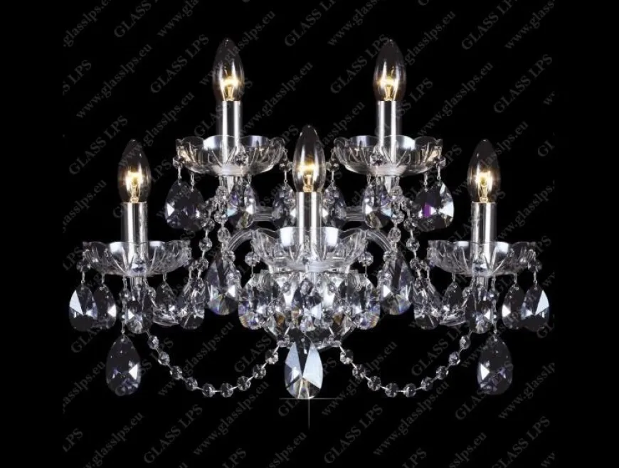 N21 801/05/1-A; SILVER - Glass LPS - kinkiet kryształowy
