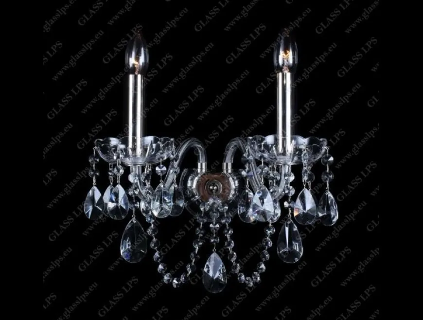 N21 918/02/1-A; SILVER - Glass LPS - kinkiet kryształowy