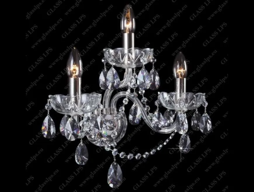 N21 801/03/1-A; SILVER - Glass LPS - kinkiet kryształowy