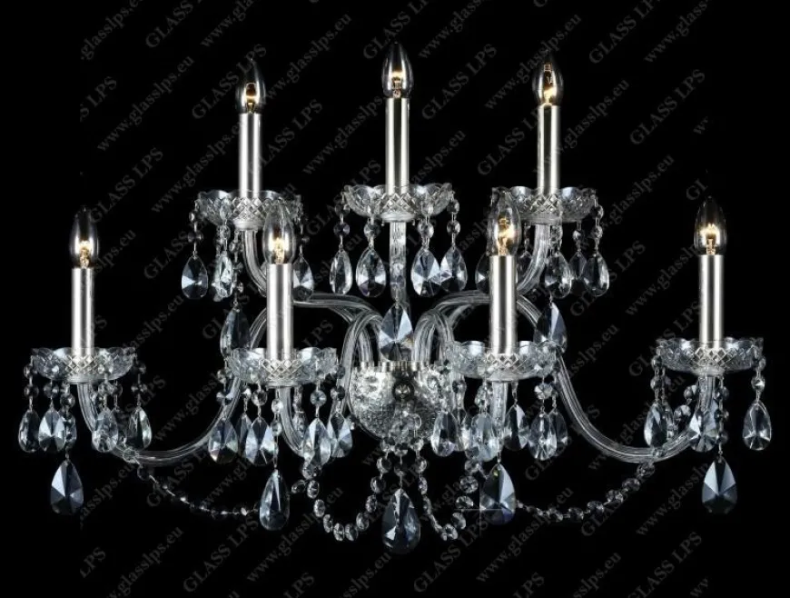N21 918/07/1-A; SILVER - Glass LPS - kinkiet kryształowy