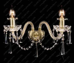 N21 009/02/3-K; GOLD, lip. - Glass LPS - kinkiet kryształowy