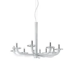 Natural Ø80 biały - De Majo - lampa sufitowa 10-ramienna