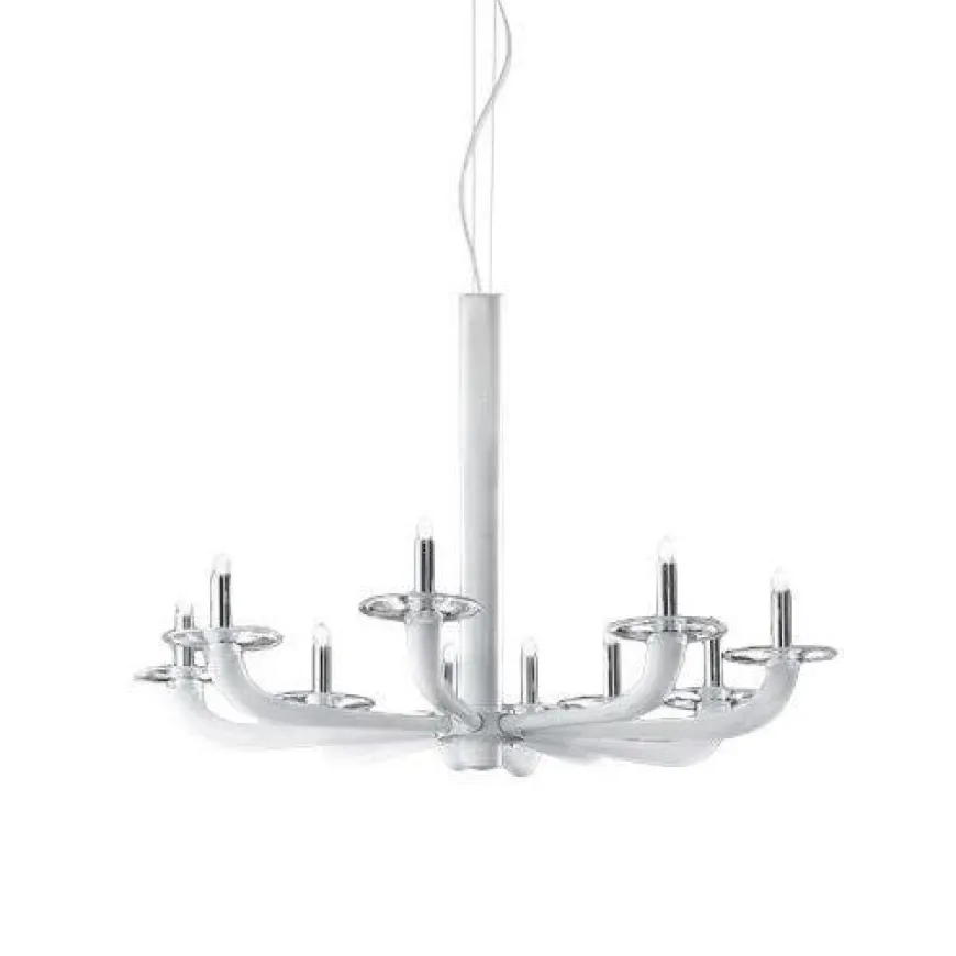 Natural Ø80 biały - De Majo - lampa sufitowa 10-ramienna