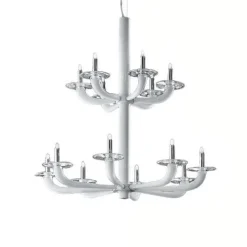 Natural Ø70 biały - De Majo - lampa sufitowa 14-ramienna