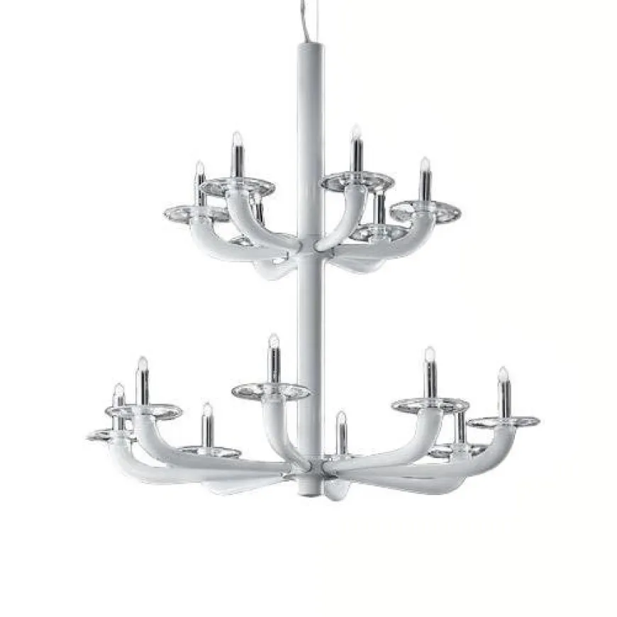Natural Ø70 biały - De Majo - lampa sufitowa 14-ramienna