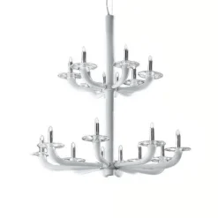 Natural Ø80 biały - De Majo - lampa sufitowa 18-ramienna