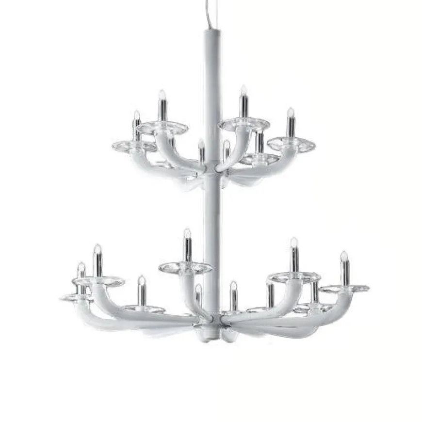 Natural Ø80 biały - De Majo - lampa sufitowa 18-ramienna