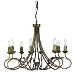 Olivia Black And Gold - Elstead Lighting - lampa wisząca 8-ramienna