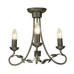 Olivia Black And Gold - Elstead Lighting - lampa sufitowa 3-ramienna