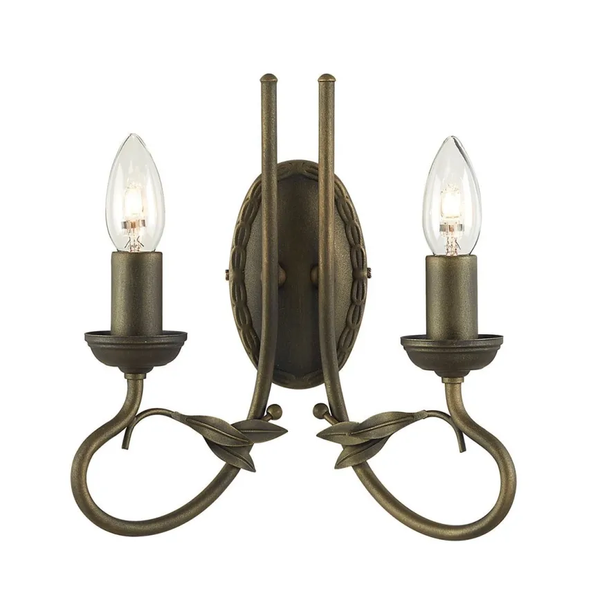 Olivia Black And Gold - Elstead Lighting - kinkiet podwójny