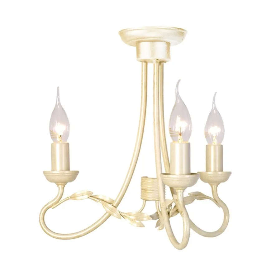 Olivia Ivory Gold - Elstead Lighting - lampa sufitowa 3-ramienna