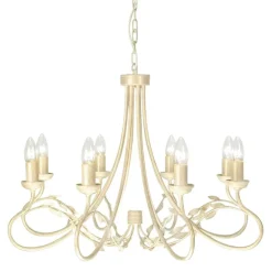 Olivia Ivory Gold - Elstead Lighting - lampa wisząca 8-ramienna
