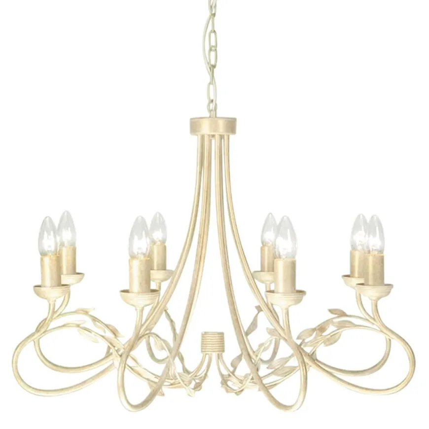 Olivia Ivory Gold - Elstead Lighting - lampa wisząca 8-ramienna