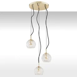 Oviedo 1463 - Argon - lampa wisząca 3 pł. na okrągłej podsufitce