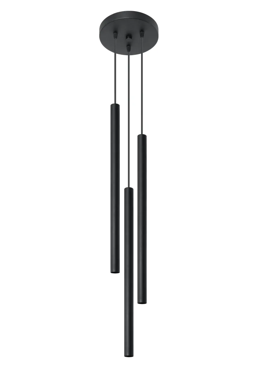Pastelo 3P Czarna - SOLLUX LIGHTING - lampa wisząca