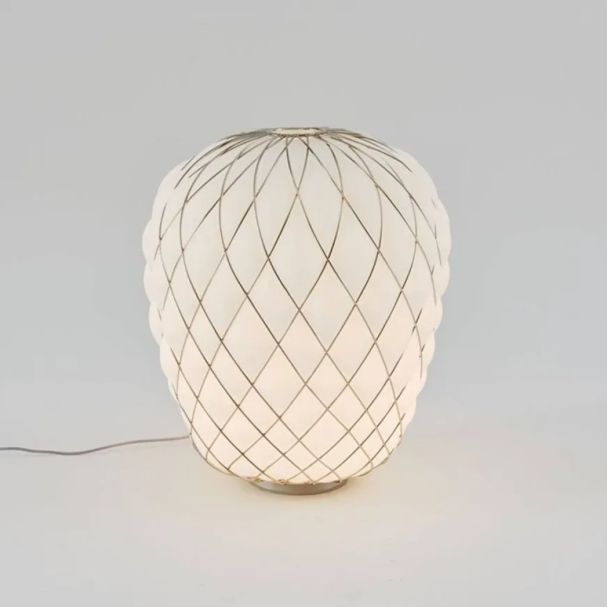 Pinecone Ø50 biały, złoty - Fontana Arte - lampa biurkowa