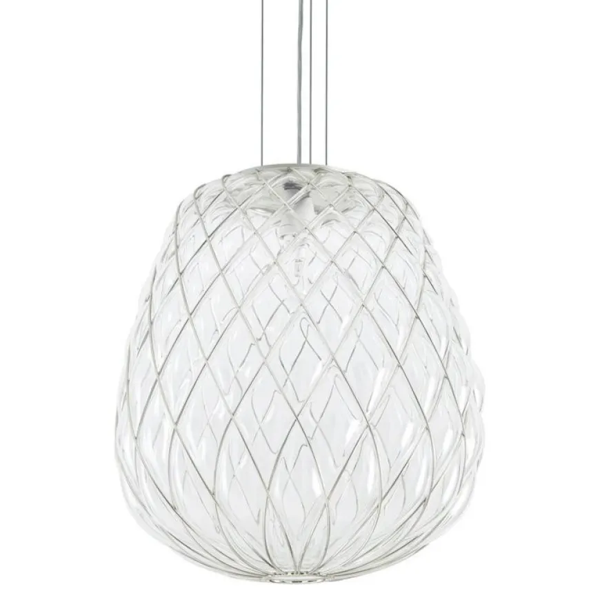 Pinecone Ø50 przejrzyste chrom - Fontana Arte - lampa wisząca