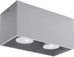 Plafon QUAD MAXI Szary - Sollux