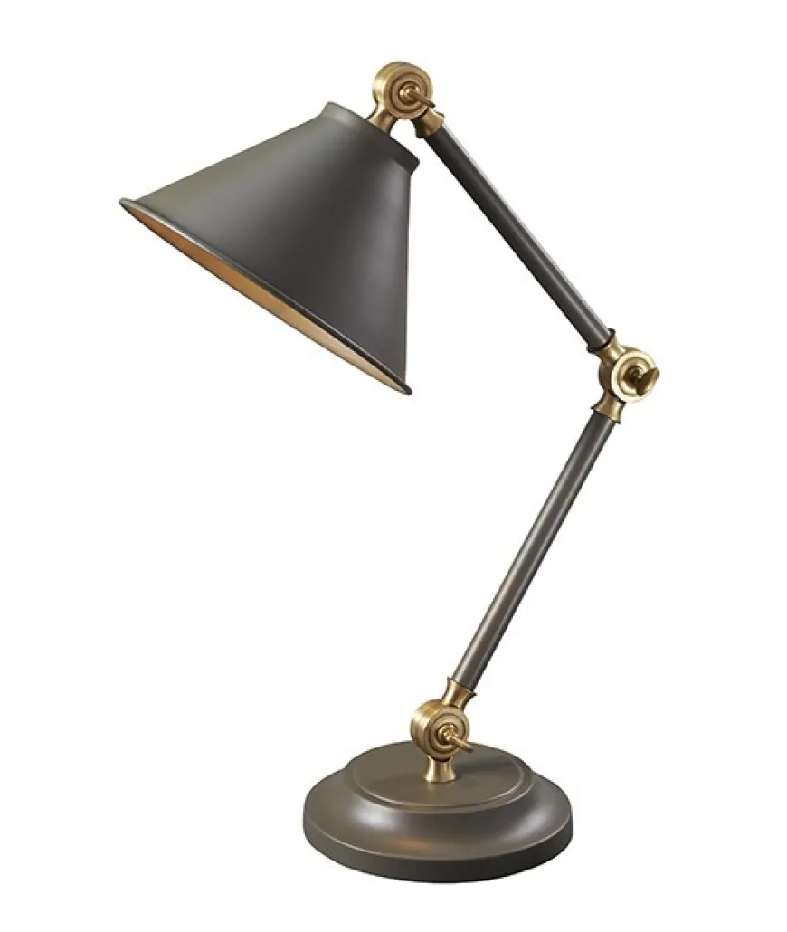 Provence Dark Grey And Aged Brass - Elstead Lighting - lampa biurkowa nowoczesna