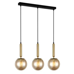Ravena III gold/amber - Italux - lampa wisząca nowoczesna