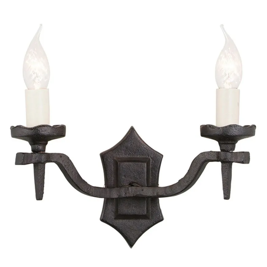 Rectory Black - Elstead Lighting - kinkiet podwójny
