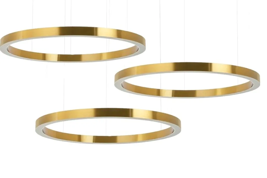 Ring 100 + 100 + 100 Złota - King Home - lampa wisząca