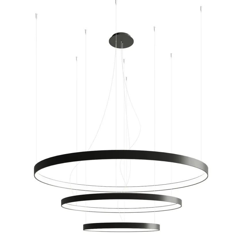 Rio 3 55/78/110 Czarny Led 3000K - THORO - lampa wisząca