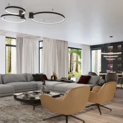 Rio 2 55/78 Czarny Led 3000K - THORO - lampa wisząca