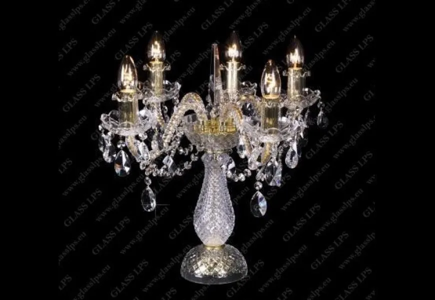 S31 009/05/1-A, GOLD, lip. - Glass LPS - lampa biurkowa kryształowa