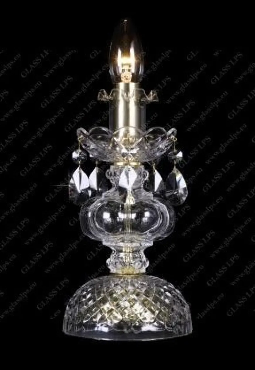 S31 009/01/1-A, GOLD, lip. - Glass LPS - lampa biurkowa kryształowa