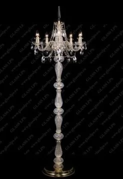S41 009/05/1-A; GOLD, lip. - Glass LPS - lampa stojąca kryształowa