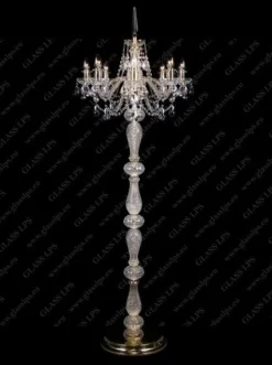 S41 009/08/1-A, GOLD, lip. - Glass LPS - lampa stojąca kryształowa