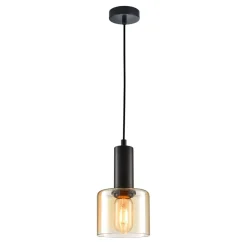 Santia I black/gold - Italux - lampa wisząca nowoczesna